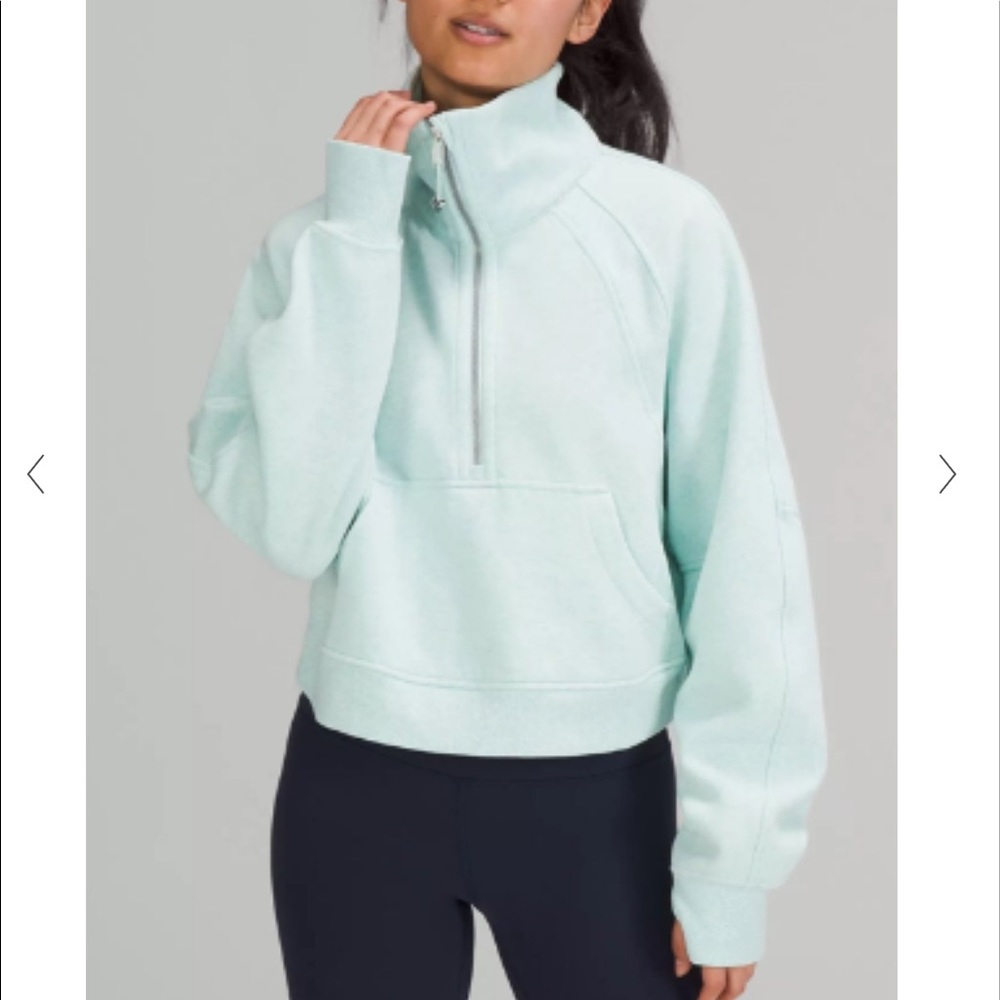 Lululemon Scuba Oversized Funnel Neck Shirt M/L Heathered Delicate Mint
